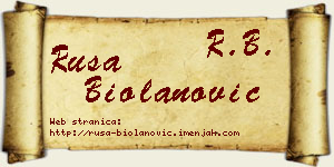 Rusa Biolanović vizit kartica